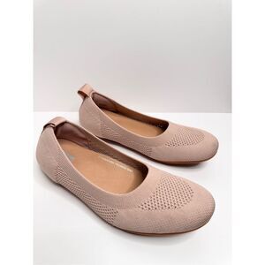 FitFlop Allegro Tonal Knit Ballet Flat Womens Size 7.5 Pink Beige Slip On